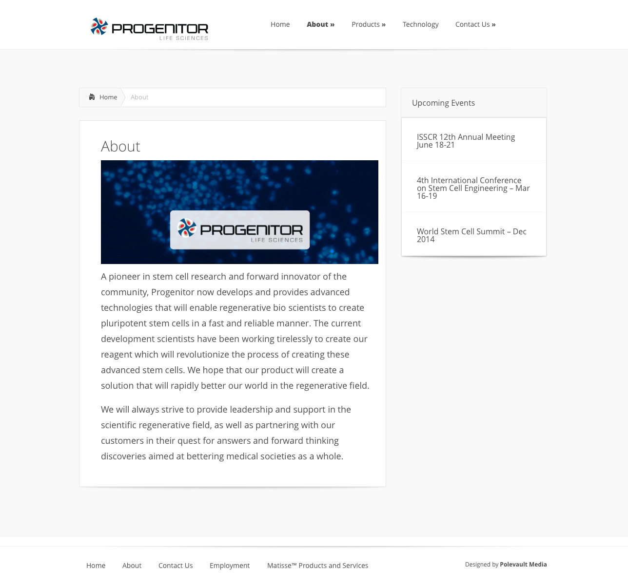 progenitor life sciences ABOUT PAGE