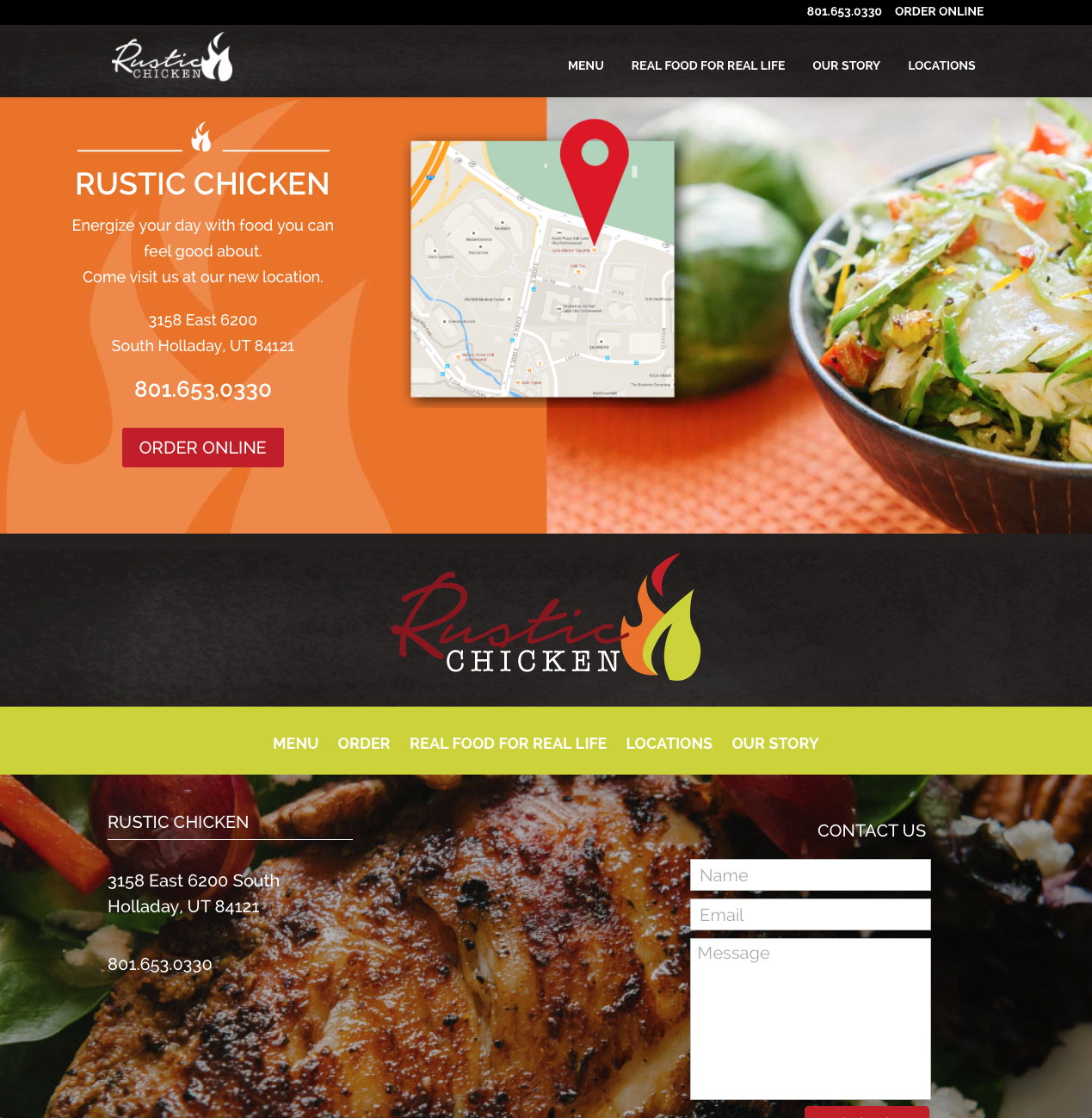 Rustic Chicken Home Page Footer