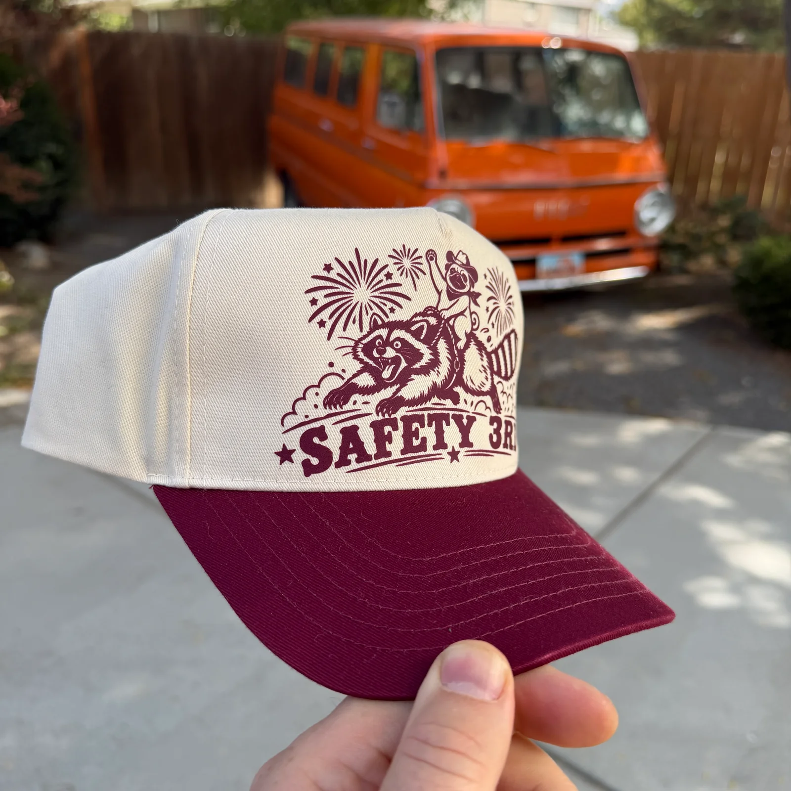 Safety 3rd Hat | Natural / Maroon - Image 2